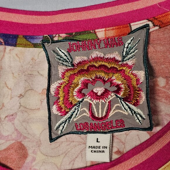 Johnny Was Frame Relaxed Dolman Sleeve Floral Tee Top Blouse Size L Multicolor - Picture 4 of 12